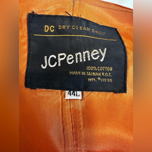 VTG 70’s JCPenney Brown Corduroy suit Vest. Orange Back. Front Pockets. 44L - Picture 8 of 15